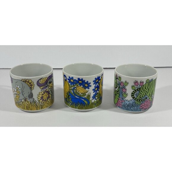 SI Japan Coffee Cup Mugs Tiger Lion Water Buffalo Animals Vintage Retro Drink - Picture 6 of 11